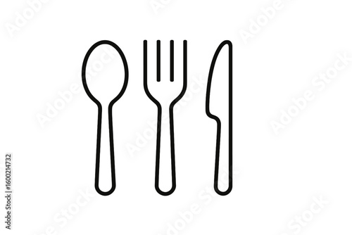 Cutlery set displayed with spoon, fork, and knife, perfect for dining at home or restaurants
