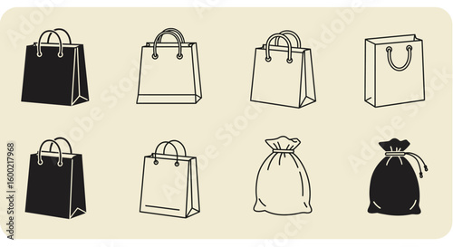 Modern Minimalist Vector Icon Collection for Shopping