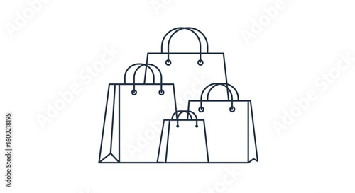 Modern Minimalist Vector Icon Collection for Shopping