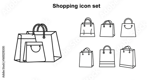 Modern Minimalist Vector Icon Collection for Shopping