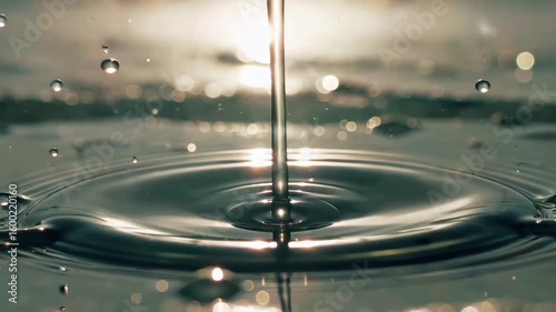 Close-Up of Water Falling in Slowmo