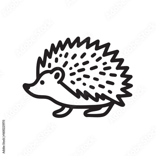 Cute hedgehog outline design for childrens artwork and crafts
