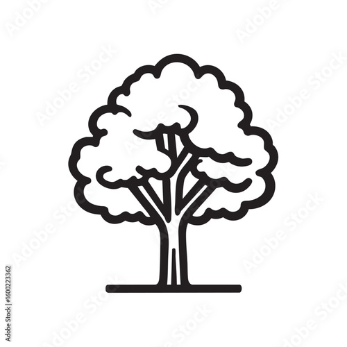 Simple tree drawing for sustainable lifestyle concepts