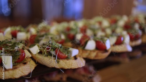Catering food sandwiches at events depth of field