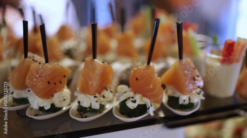 Catering food sandwiches at events depth of field