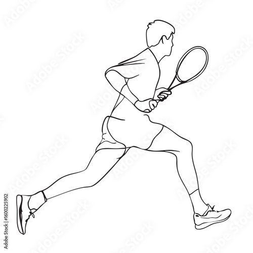 Dynamic tennis player in action during a match