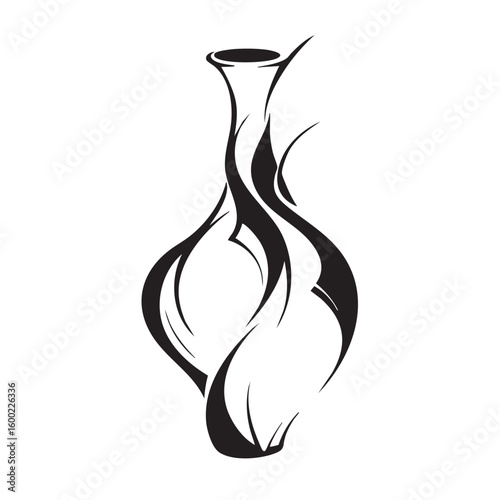 Elegant black and white vase design for home decor and art