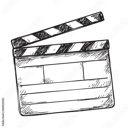 Concept of film production with a classic clapperboard design