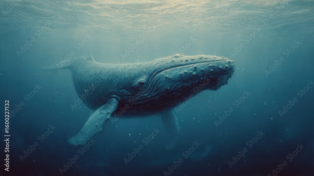Fototapeta premium Majestic underwater humpback whale