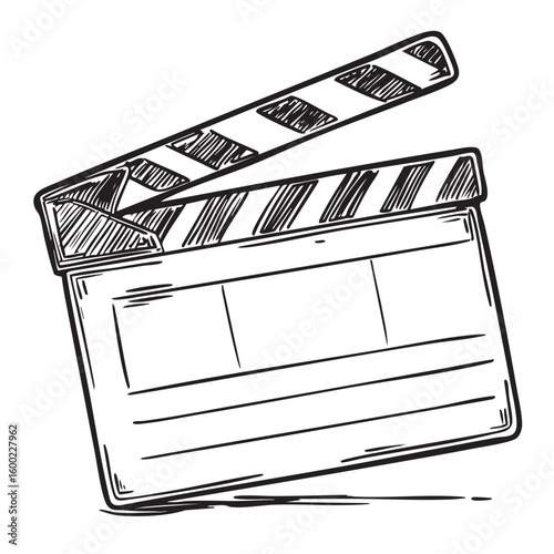 Classic film clapperboard for movie production and directing use