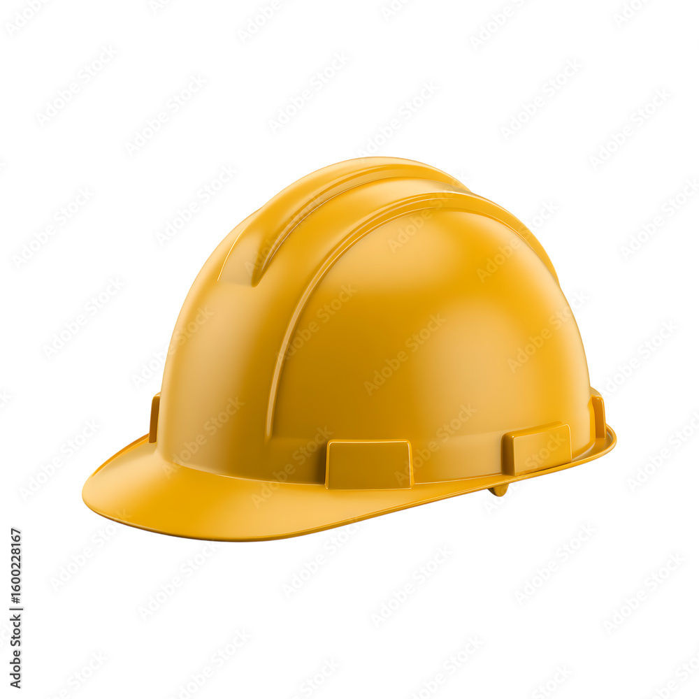 Fototapeta premium Yellow Construction Hard Hat Isolated on Black Background for Construction Safety and Industrial Use Cases