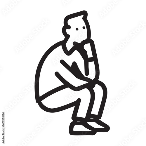 Contemplative man sitting and thinking about life choices