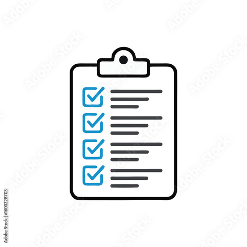 Checklist Clipboard with Four Marked Items and Several Additional Lines for a List of Things to be Checked Off