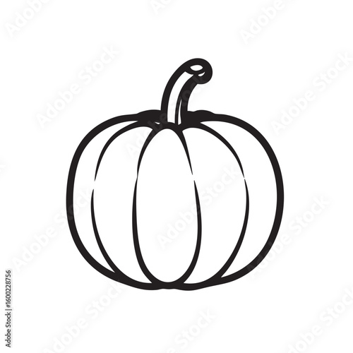Outline of a pumpkin suitable for seasonal decoration and crafts