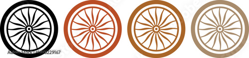 Bicycle wheel icon. Colorful vehicle wheel icon isolated on white background. vector illustration