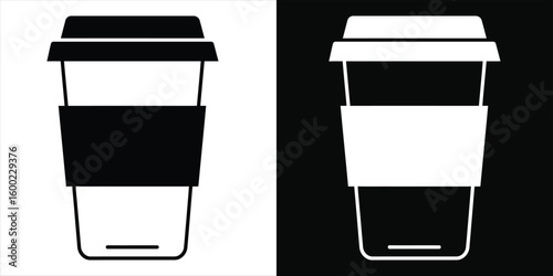Coffee cup icon set for takeaway beverages.