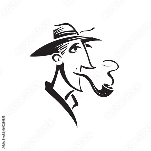Stylish man with a hat and cigar exudes charm and sophistication