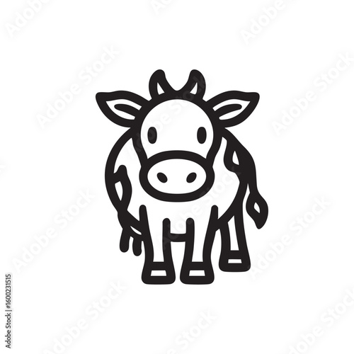 Cute cow art for farm themes and kids books
