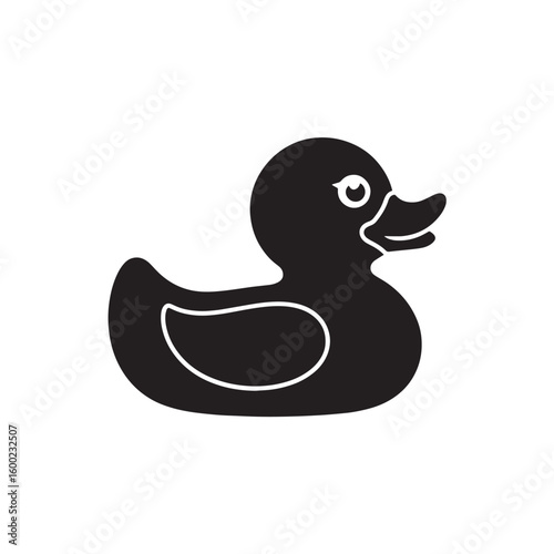 Rubber duck vector art toy illustration on white background