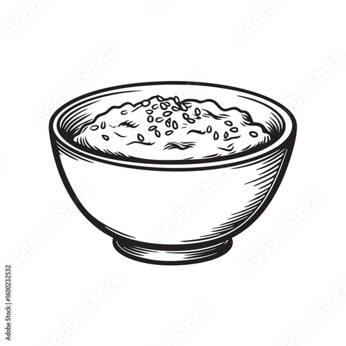 Creamy hummus bowl with sesame seeds for healthy snacking