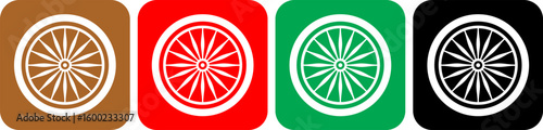 Bicycle wheel icon. Vehicle wheel icon isolated on colorful background. vector illustration.