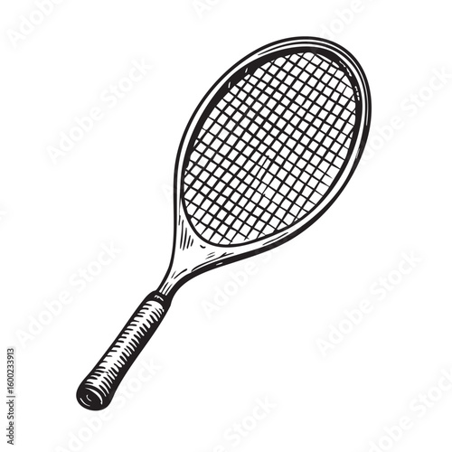 Vintage tennis racket design for sports marketing and promotions