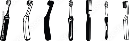 toothbrush vector illustration, elegant toothbrush icon on a white background.