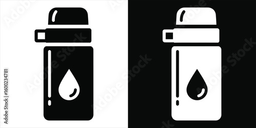 Glyph icon of a reusable water bottle or thermos for hydration and sports