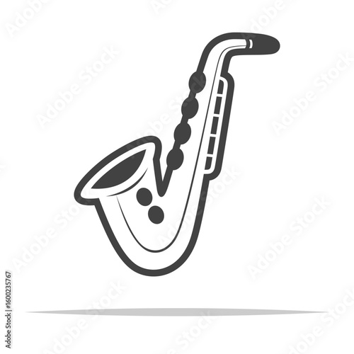 Saxophone outline icon transparent vector isolated