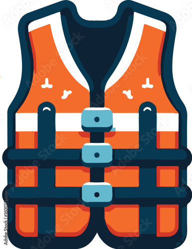 safety Life Jacket flat vector icon illustration