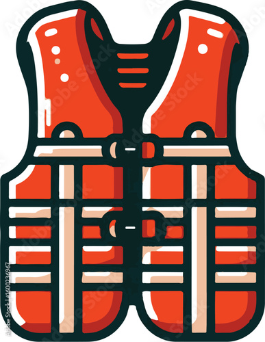 safety Life Jacket flat vector icon illustration
