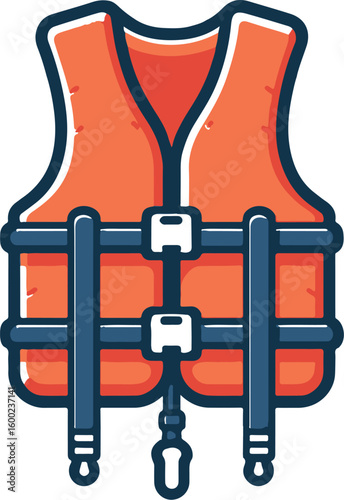 safety Life Jacket flat vector icon illustration