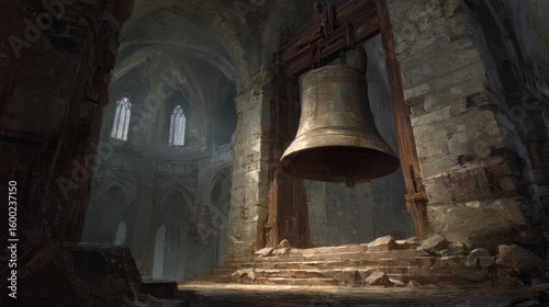 Massive bell in old historical building