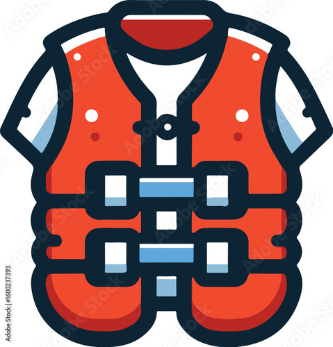 safety Life Jacket flat vector icon illustration
