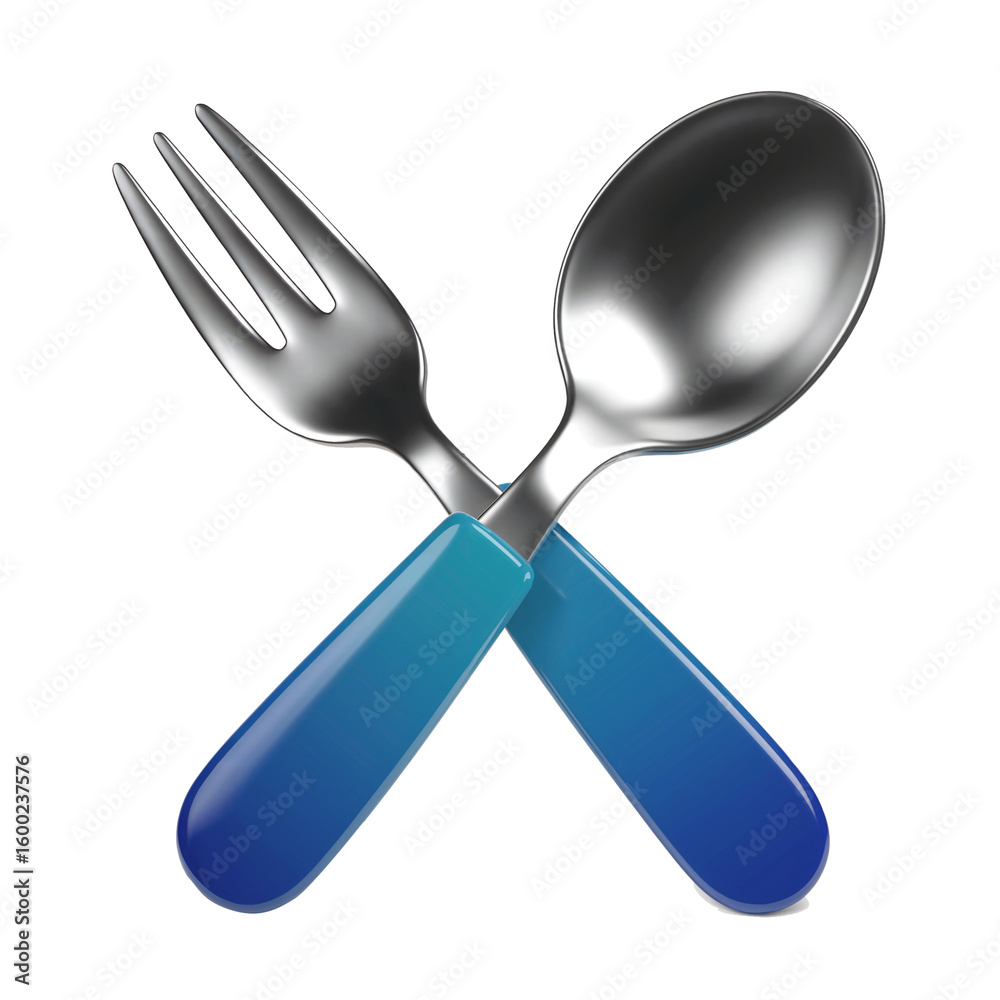 Fototapeta premium High Quality 3D Render of Spoon and Fork Cutlery Icon