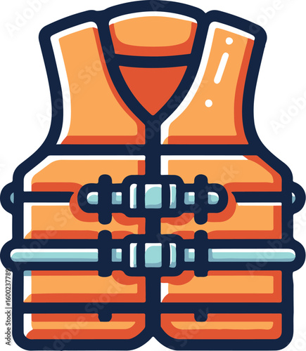 safety Life Jacket flat vector icon illustration