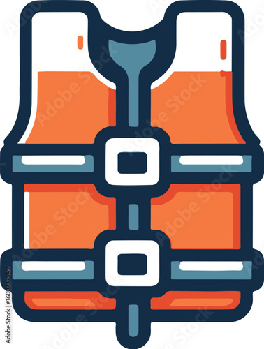 safety Life Jacket flat vector icon illustration