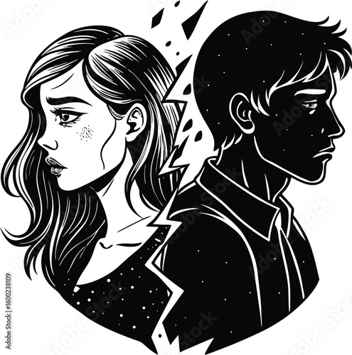 couple drifting apart
