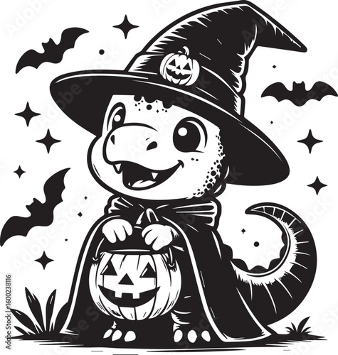 Halloween Trick or treat dino SVG