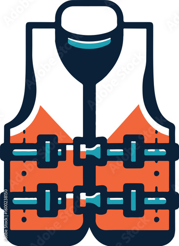 safety Life Jacket flat vector icon illustration