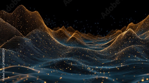 Abstract background with dark linear waves