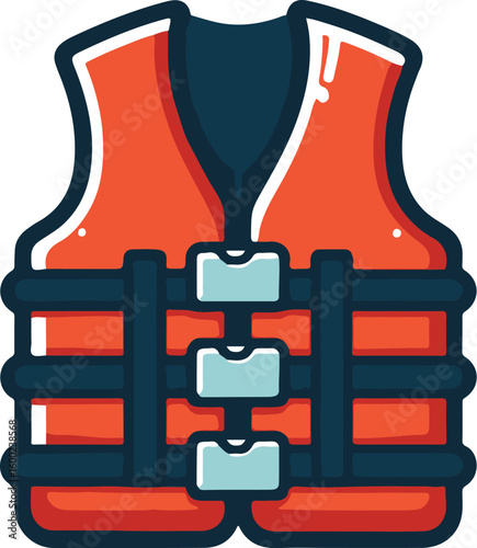 safety Life Jacket flat vector icon illustration