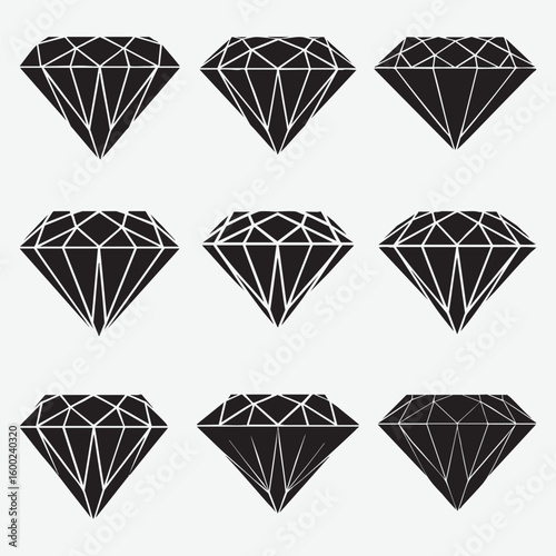 Black faceted gemstones diamond jewel