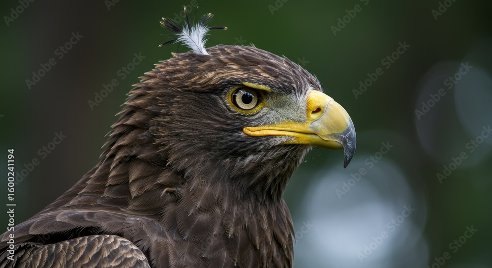 Majestic crested eagle portrait captures the essence of avian beauty and power Majestic crested eagle portrait captures the essence of avian beauty and power