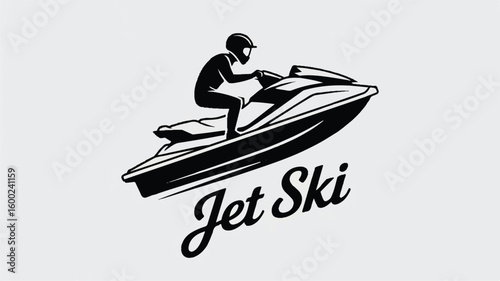 Dynamic Jet Ski Illustration Water Sport Adventure