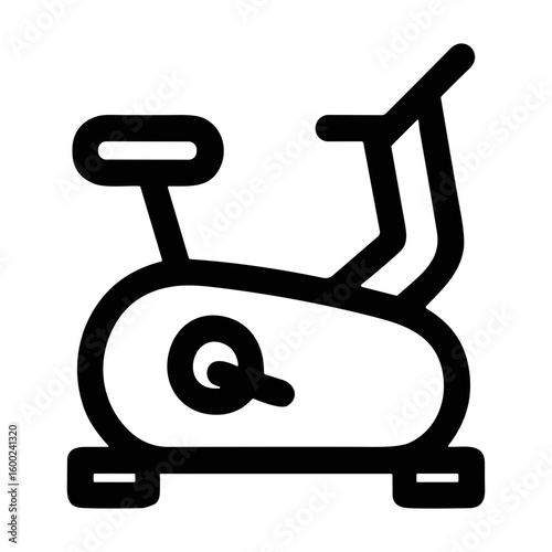 Simple Outline Illustration Exercise Bike Indoor Sport Fitness Icon