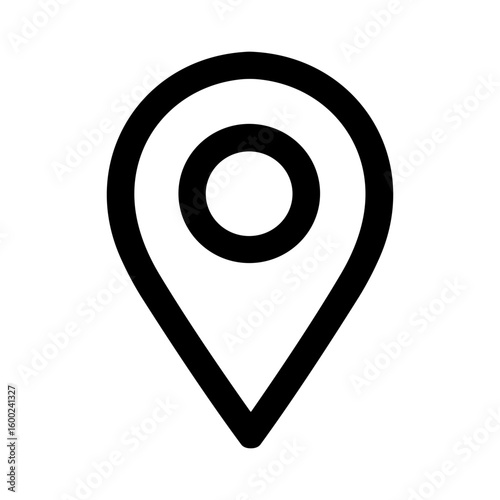 Minimalist Line Style Location Pinpoint Pointer Simple Navigation Icon