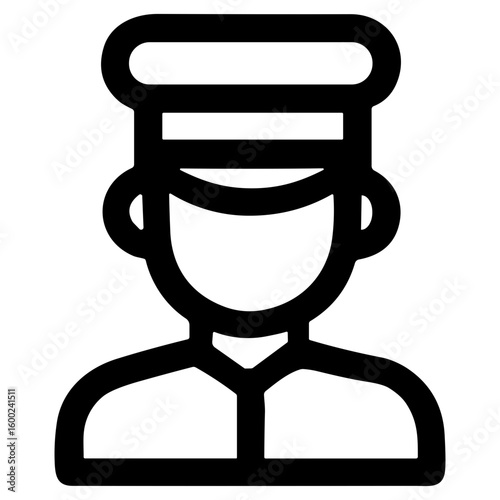 Simple Outline Bellhop Icon Hotel Service Porter Symbol Illustration