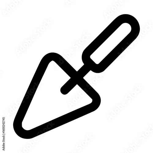 Simple Handdrawn Outline Trowel Tool Equipment for Gardening and Construction Work
