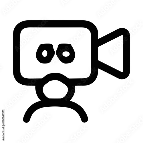 Simple Handdrawn Camera Recorder Man Character Creative Cute Icon